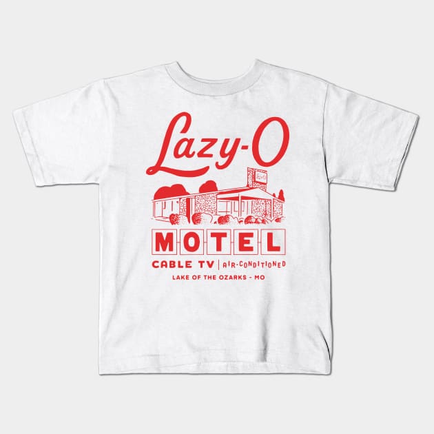 Ozark Lazy-O Motel - Lake of the Ozarks - Missouri Kids T-Shirt by lorenklein